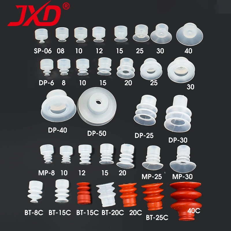 

JXD DP-06/08/10/12/15/20/25/30/35/40/50 Large Head White Silicone Round Double Layers Vacuum Suction Cup