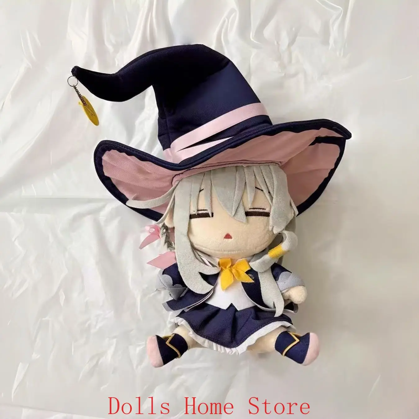 

Anime Elaina Cosplay Cartoon Sitting Posture Figure Fluffy Plushie Cute Stuffed Body Clothes Hat Outfit Plush Ornament Gift