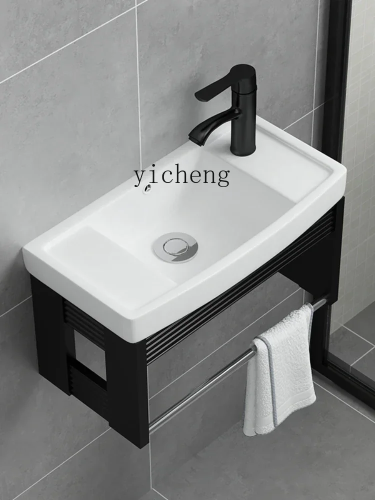 ZC Narrow-Edge Small Apartment Wash Basin Bathroom Cabinet Combination Washbasin Washstand Ceramic Wall-Mounted