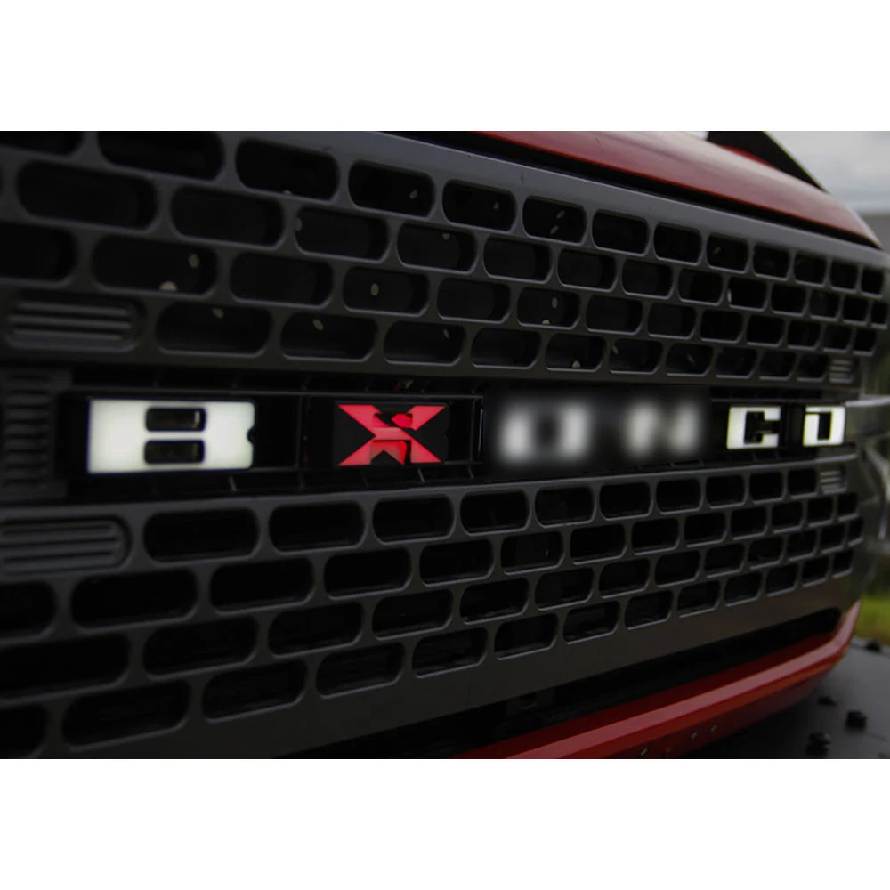 For  Bronco 2021 2022 Front Grille Emblem Letter Light Decoration Cover Car Head ABS Letters Badge  Car Light Accessories