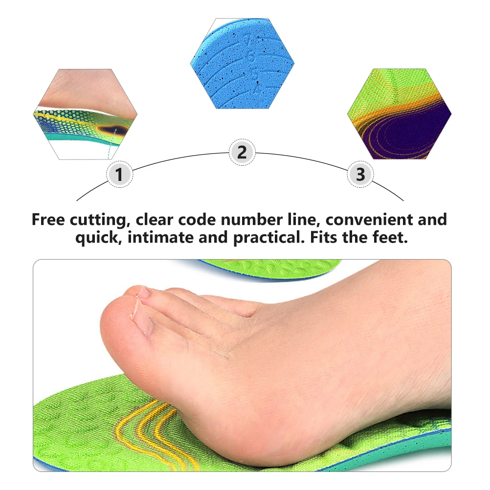 

Massaging Shoe-Pads Breathable Sweat-Absorbent Elastic Insoles Shock-Absorbing Comfortable Shoe Cushions For Men Women Bk