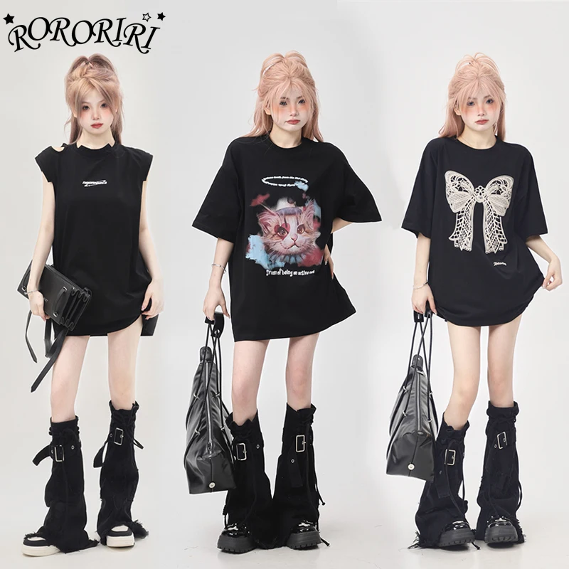 Rororiri Cross Stitch Raw Edge Dames Beenwarmers Denim Zwart Gerafeld Bootcut Laarzen Covers Bandage Lange Sokken Gothic Retro Kleding