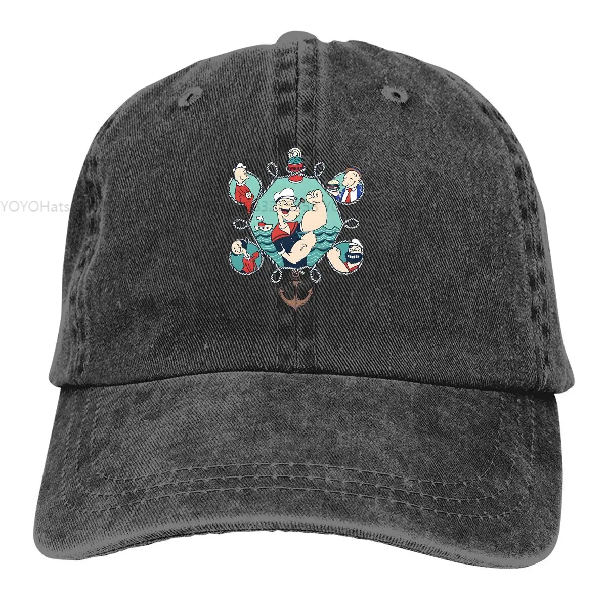 Summer Cap Sun Visor Circles Hip Hop Caps Popeyes The Sailor Cowboy Hat Peaked Hats