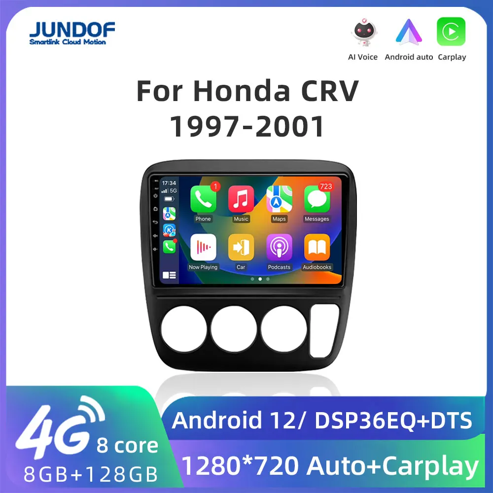 

DSP 4G Carplay Android 12,0 для Honda CRV CR-V 3 1997-2001 автомобильное мультимедийное радио GPS-навигация Стерео Аудио плееры 8 ядер WIFI