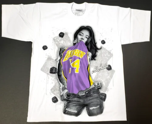 Los Angeles T-shirt LA LakeShow Hustle Black Mamba Tee Men's XL White New