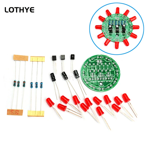 Okrągły, obrotowy zestaw do produkcji światła LED Oscylator triodowy Zestaw elektroniczny DIY Szkolenie umiejętności Praktyka lutowania