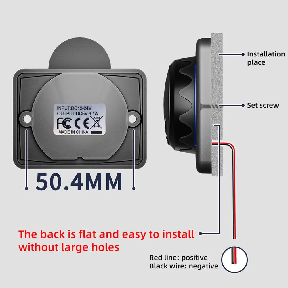 Quick Charge 3.0 Dual Usb & Pd Type-c Charger Socket Qc3.0 Adapter Charger Usb Fast Charger Car Socket 12v/24v Outlet Waterproof