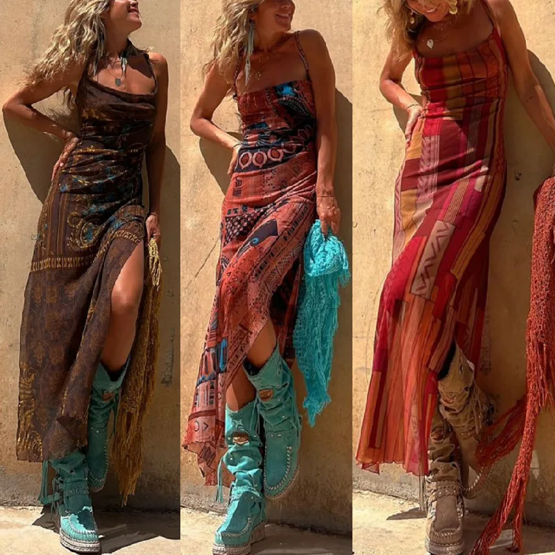 Sexy Mesh Backless Sling Maxi Dress Women Loose Solid Sleeveless Pleated Robes 2024 Summer Chic Lady Beach Vestidos Y2k Dresses
