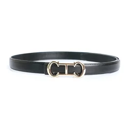 Smalle luxe designer merk brief riem mannen hoge kwaliteit vrouwen echt echt lederen jurk riem voor jeans tailleband 2,3 cm