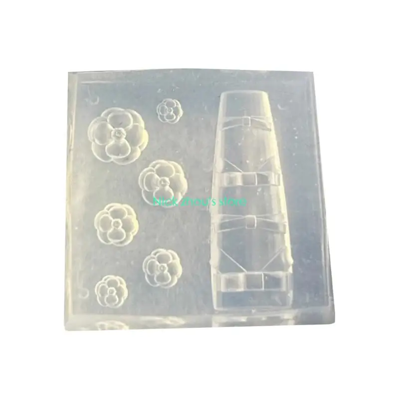 

E15E Многоразовая силиконовая форма для дизайна ногтей для 3D-тисненого маникюра с бантом