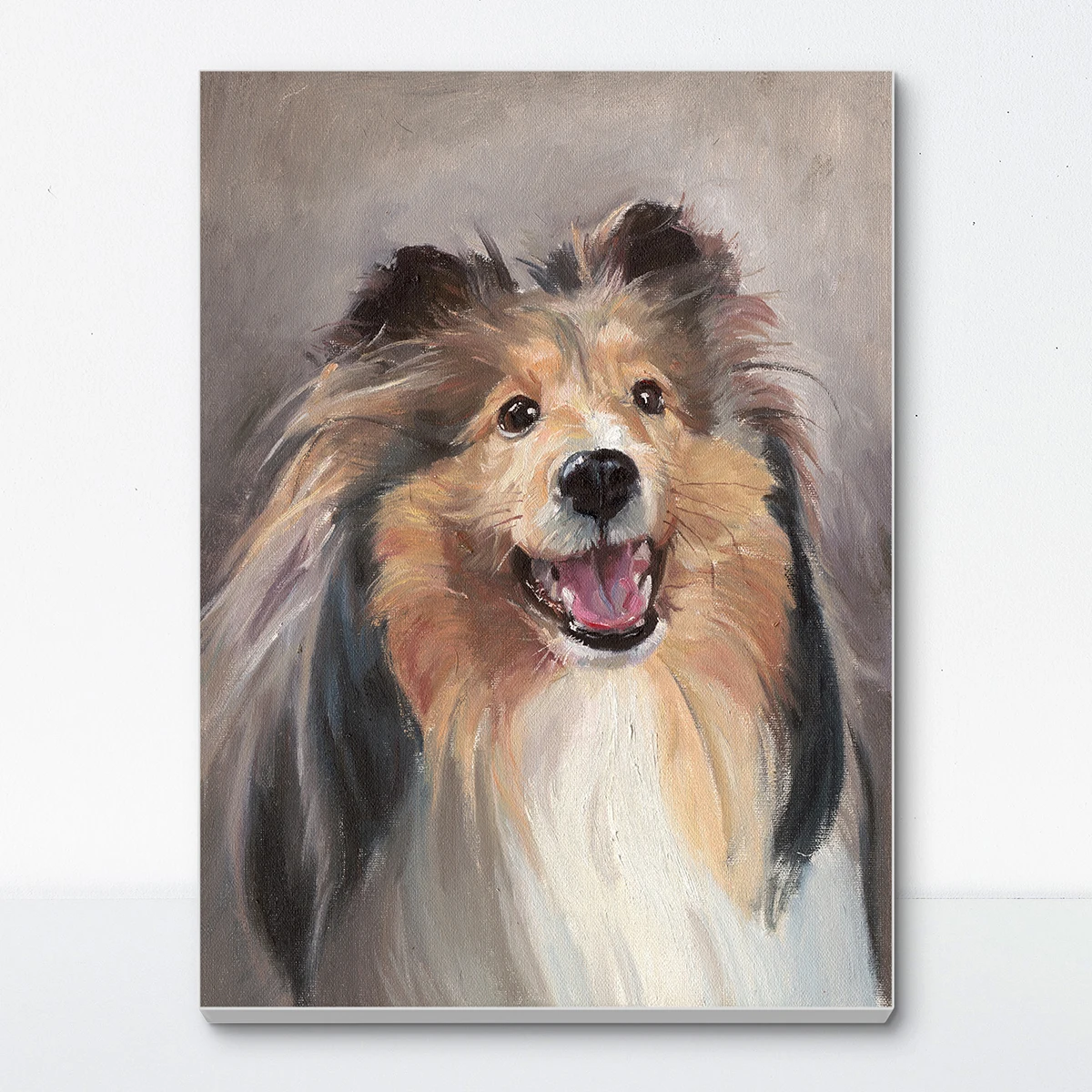 Shetland Sheepdog oil painting, animal painting, pet dog birthday gift customization Customized hand drawn pet portrait painting