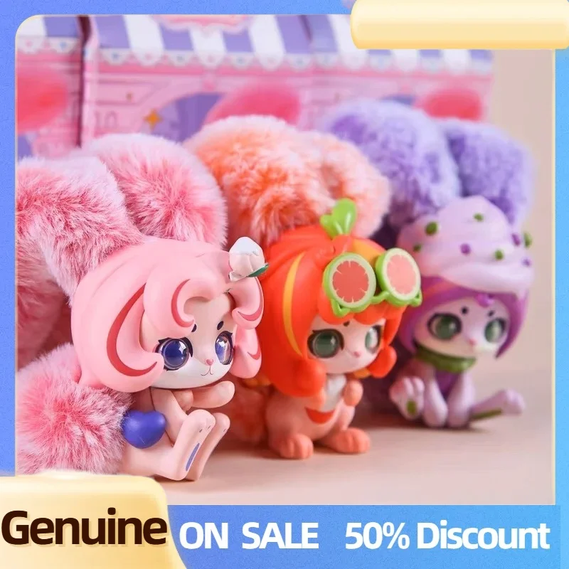 Genuine Cup Rabbit Fruit milk Series Blind Box Pvc Model Rabbit Figure Room Desk Decoration Doll Mystery Box kids Birthday Gift