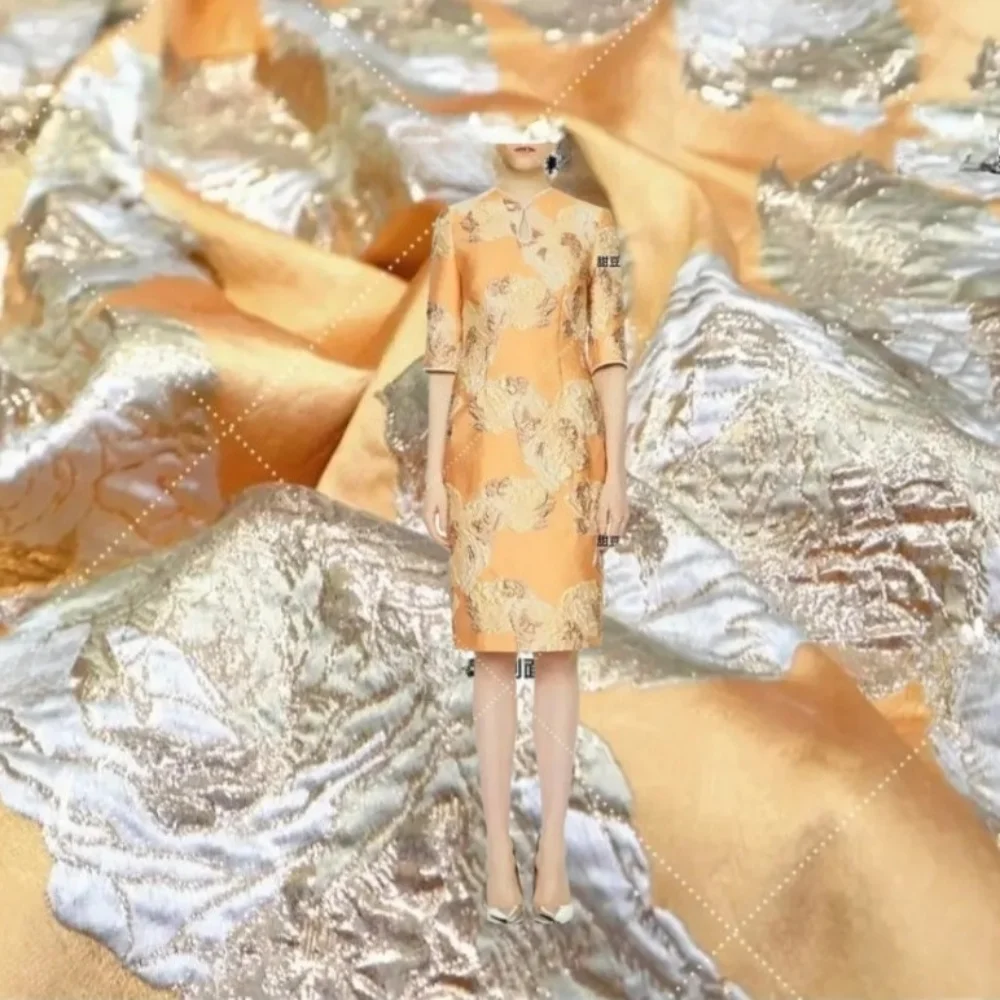 

Brocade Jacquard Fabric Peony Yarn-dyed Embossed Dress Blazer Clothing Brand Fashion Design Sewing Wholesale Cloth