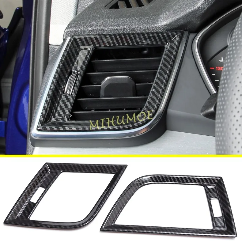 

For Audi Q5 FY SQ5 Sportback 2017 2018 2019-2024 2Pcs LHD Carbon Fiber Car Dashboard Side Air Vent Decoration Cover Sticker