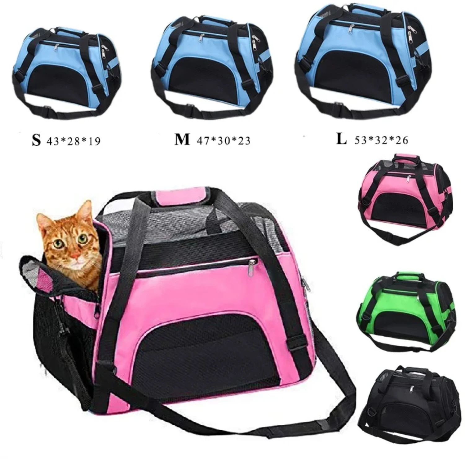 Cat Bags Portable Dog Carrier Bag Mesh Breathable Carrier Bags  Small Dogs Foldable Cats Handbag Travel Pet Bag Transport Bag