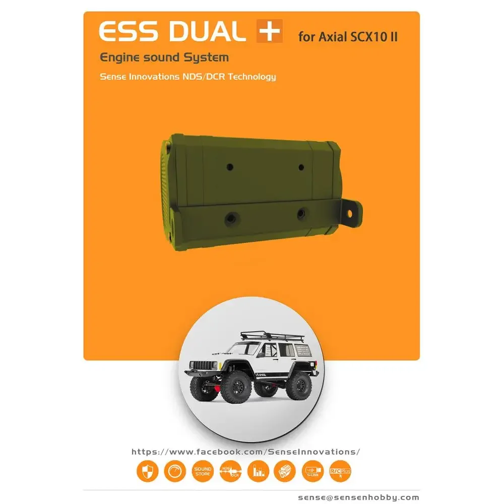 RC Cars Engine Sound Simulator ESS DUAL Plus Engine Sound Simulated Module Set for Axial SCX10 SCX10II