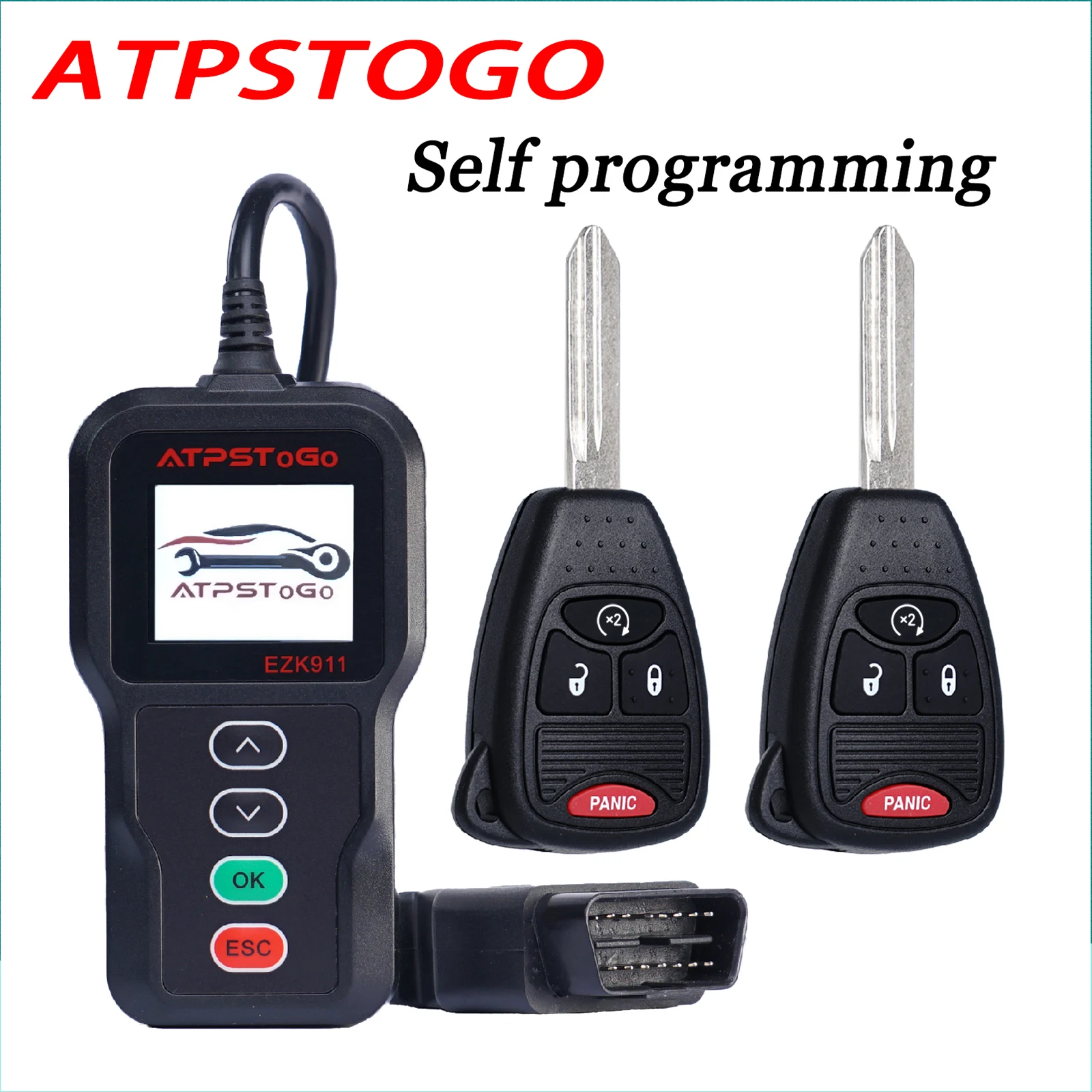 2pcs New Replacement Remote Key fob and Programmer tool For 2009 Dodge Durango OHT692713AA  OHT692427AA programming Key fob