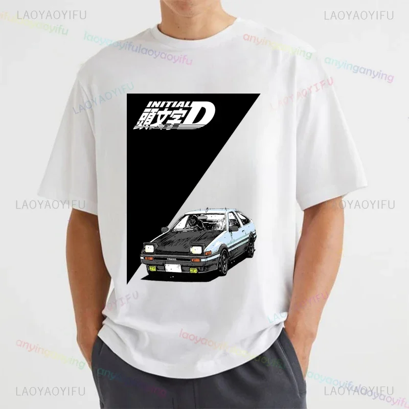 Japanese-Anime-Initial-D-Graphic Pattern T-Shirt Redsuns Cartoon Tops AE86 Funny Harajuku Manga Tshirt Mens Clothing Womens Top