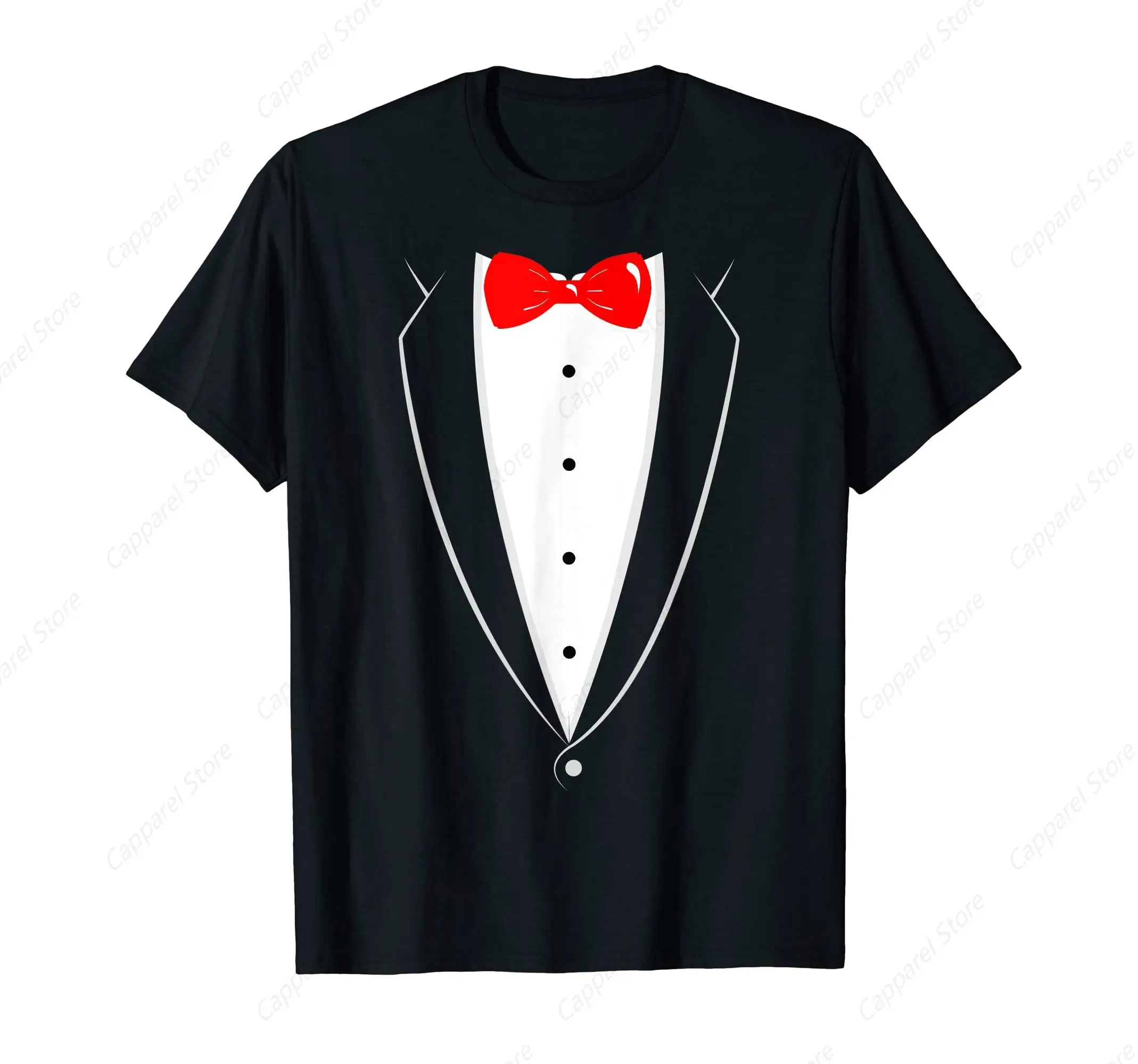 Black And White Tuxedo With Red Bowtie Funny T-Shirt