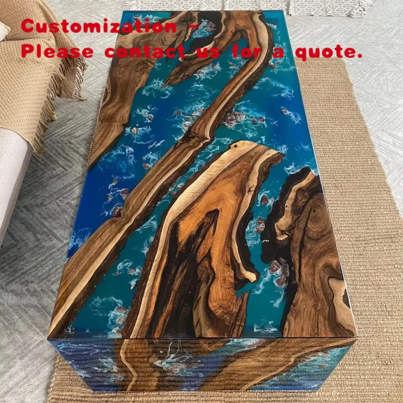 custom.Popular River View Epoxy Table High Quality Golden Art Resin River Table