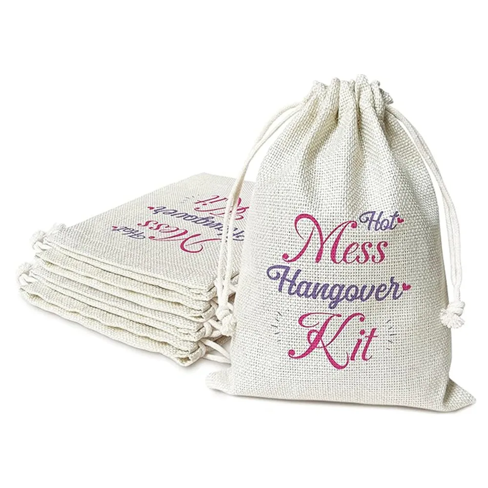 Hangover Kit Bags, Hot Mess With Drawstring Gift Bag, for Bridal Shower, Wedding, Travel, Bachelorette Party Survival Recovery K