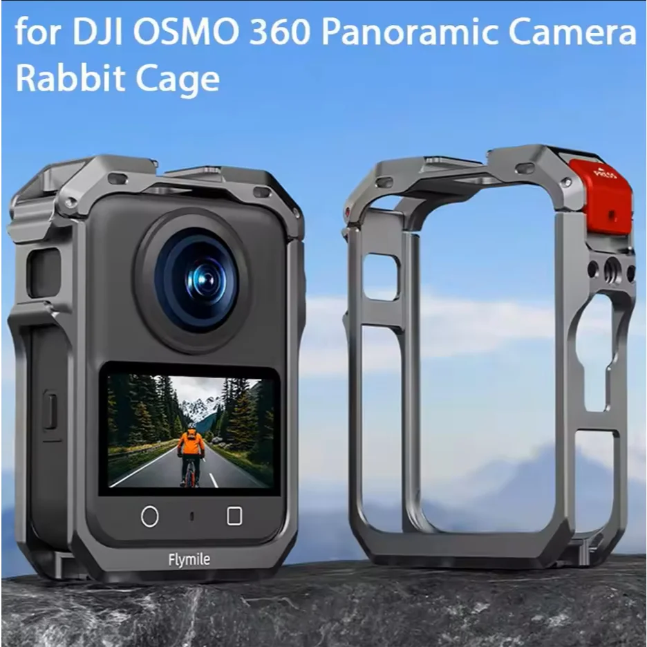 Flymile Metalowa Klatka Ochronna z Stopu Aluminium do DJI Osmo 360, Obudowa Montażowa Kamery Sportowej z Gniazdem Cold Shoe i Gwintami 1/4 cala E — zdjęcie produktu 3