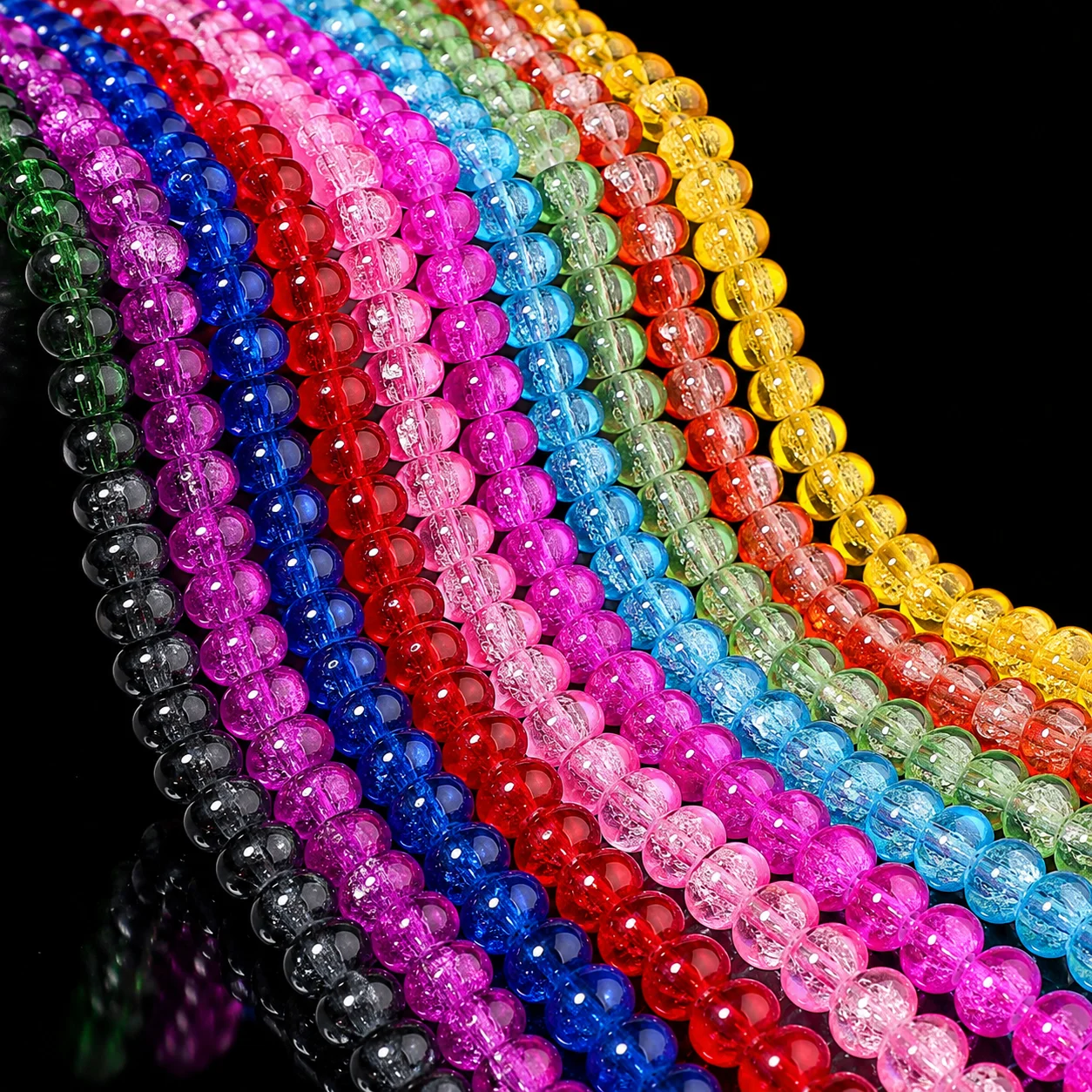 5x8mm Cracked Crystal Beads 150pcs Abacus Shape Rondelle Spacer Stone Beads For Jewelry Making Diy Beading Accessories 30inch