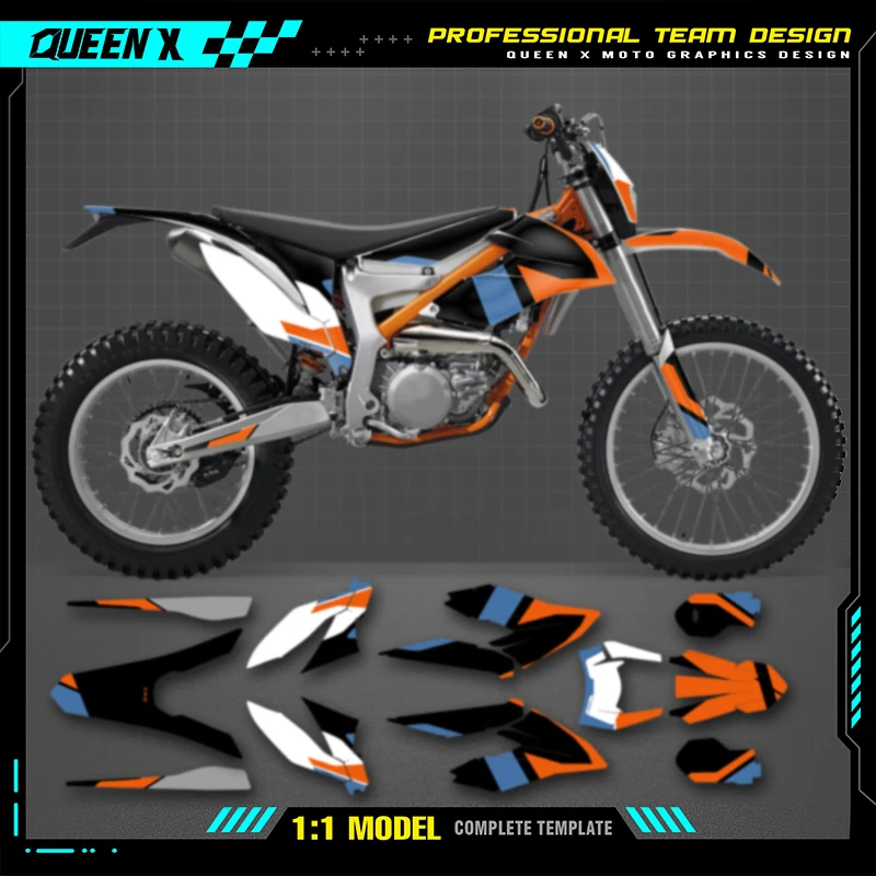 

QUEEN X MOTO для KTM Freeride 2012-2017 2018-2021 наборы наклеек с графикой мотоциклетной команды на заказ