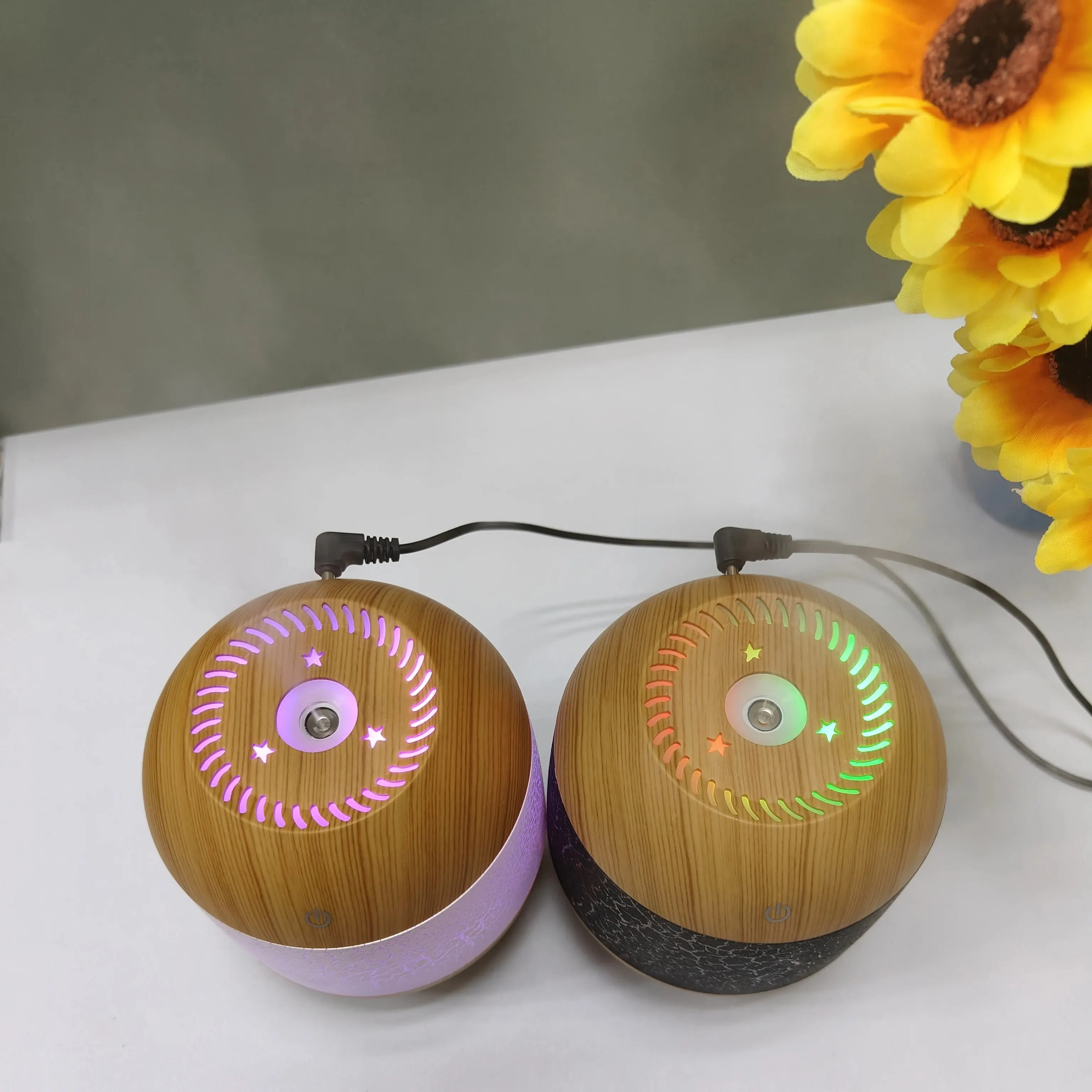 Crack Design Humidifier 700ml Large Capacity Air Humidifier with Gradient Light USB Ultrasonic Aroma Air Humidifier