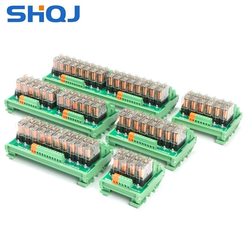 SHQJ Relay Module 4/8/16 Channel 24V 12V 8 way RELAY 16A DIN Rail Mount PNP NPN G2R-1-E 40.61 PLC control relay module