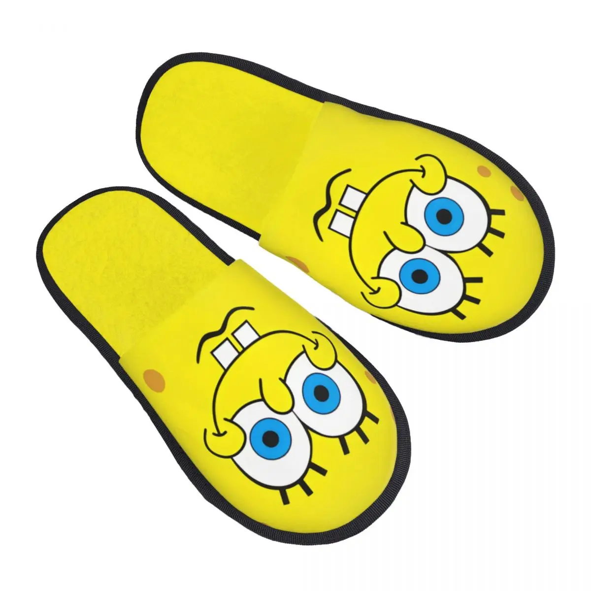 Women Anime S-SpongeB-Bobed SquarePants Comedy Cartoon House Slippers Cozy Warm Memory Foam Fluffy Slipper Indoor Outdoor Shoes