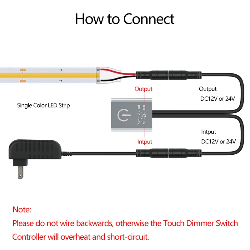 تيار مستمر 12/24 فولت 100% سطوع قابل للتعديل LED باهتة التبديل - مستشعر اللمس، متوافق مع منتجات الإضاءة LED، مفتاح خافت LED #5