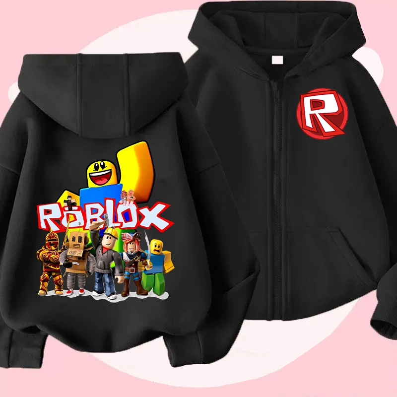 جديد Roblox الأطفال هوديس معطف الكرتون لعبة الشكل هوديي مطبوعة عارضات مقنعين البلوز الخريف الشتاء الاطفال الصبي الملابس