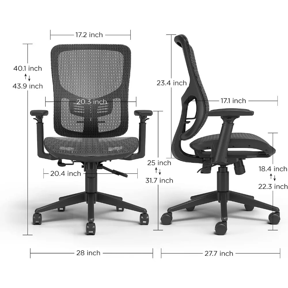 Kroy Mesh ergonomischer Stuhl Arbeits stuhl schwarz