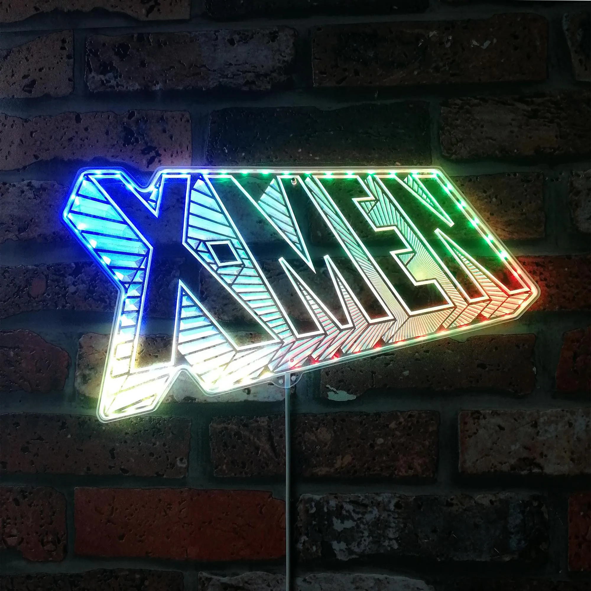 X-Men Comic Class Logo Dynamic RGB Edge Lit LED Sign, Game Room Decor, Gaming Night Light