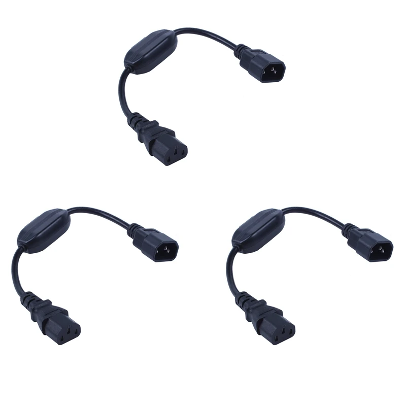 3X speciale PDU UPS cavo di alimentazione, IEC 320 C14 a C13 con interruttore On/Off 30Cm nero