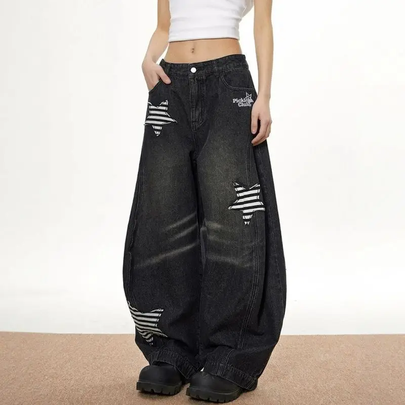 Y2K-pantalones vaqueros rectos Vintage americanos, longitud completa, subcultura desgastada, estilo gótico Punk, cremallera Retro, cintura media, otoño