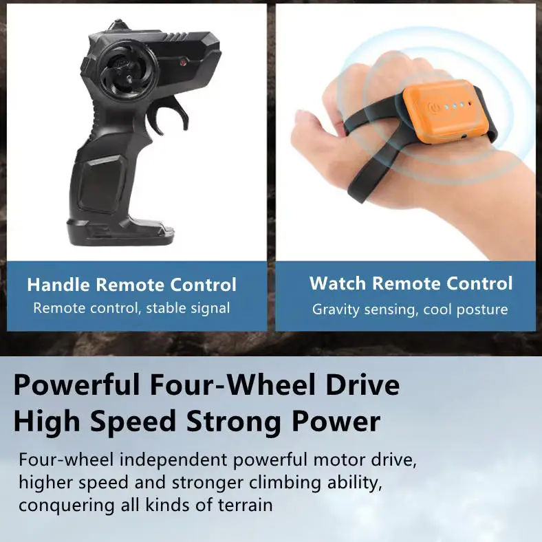 Four-Wheel Independent Suspension Gesture Remote Control Large Car 25KM/H Watch Sensor 25Min Alloy High Speed RC Racing CarToy