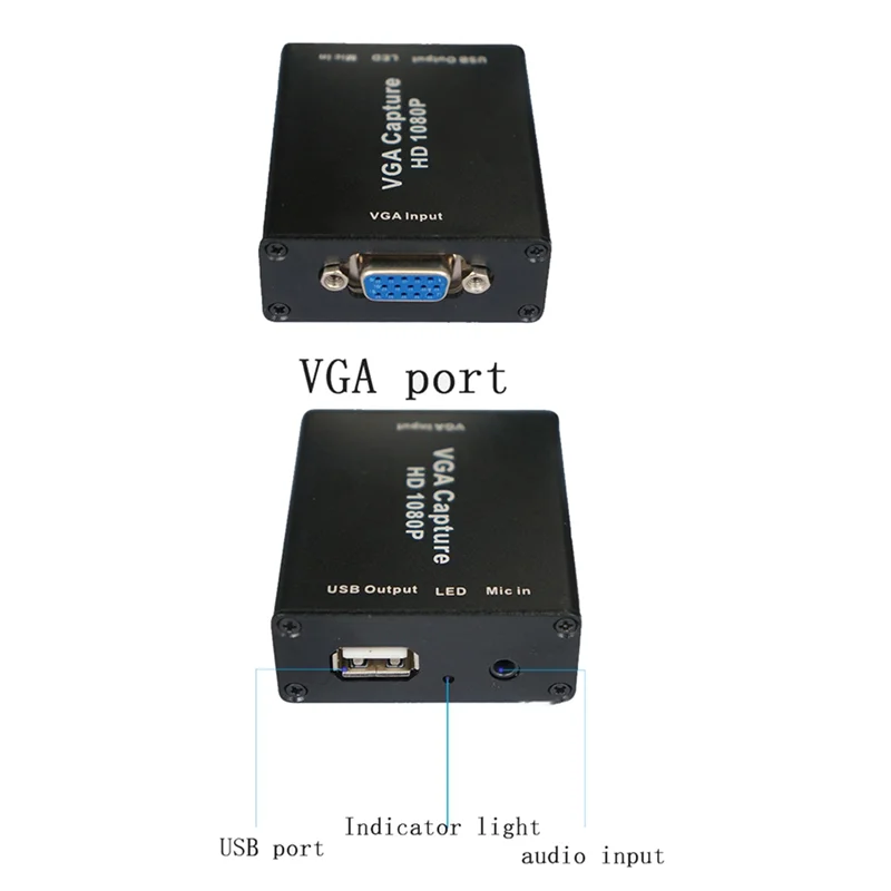 【تخليص البيع!】محول VGA إلى USB 4X مع بطاقة التقاط الصوت والفيديو 1080P خالية من محرك الأقراص عالية الوضوح