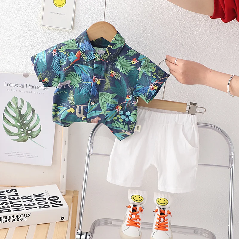 New Summer Baby Boys Clothes Suit Children Outfits Fashion Toddler Shirt Shorts 2Pcs/Sets Infant Casual Costume Kids Tracksuits