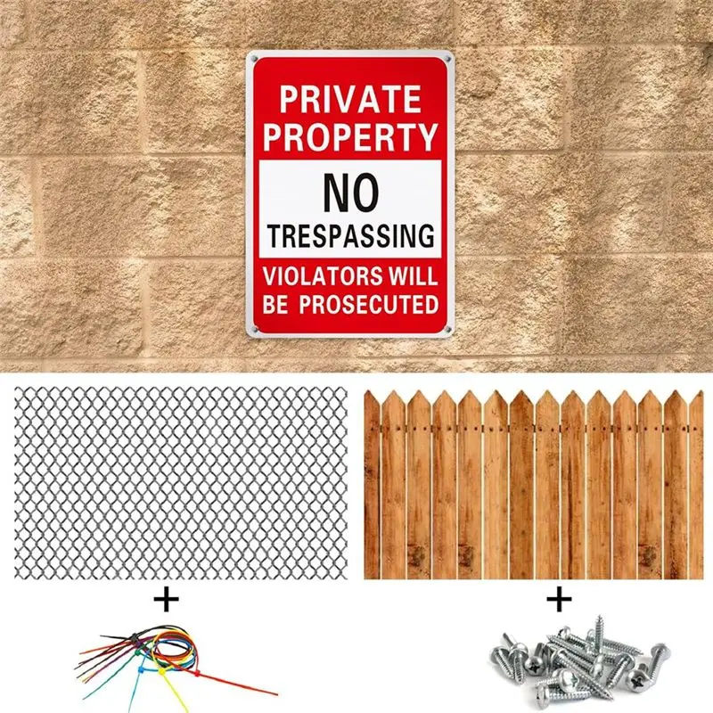 Y50A-20Piece Sign Metal Violators Be Prosecuted Aluminum Weatherproof Suitable For Indoor Or Outdoor Use B
