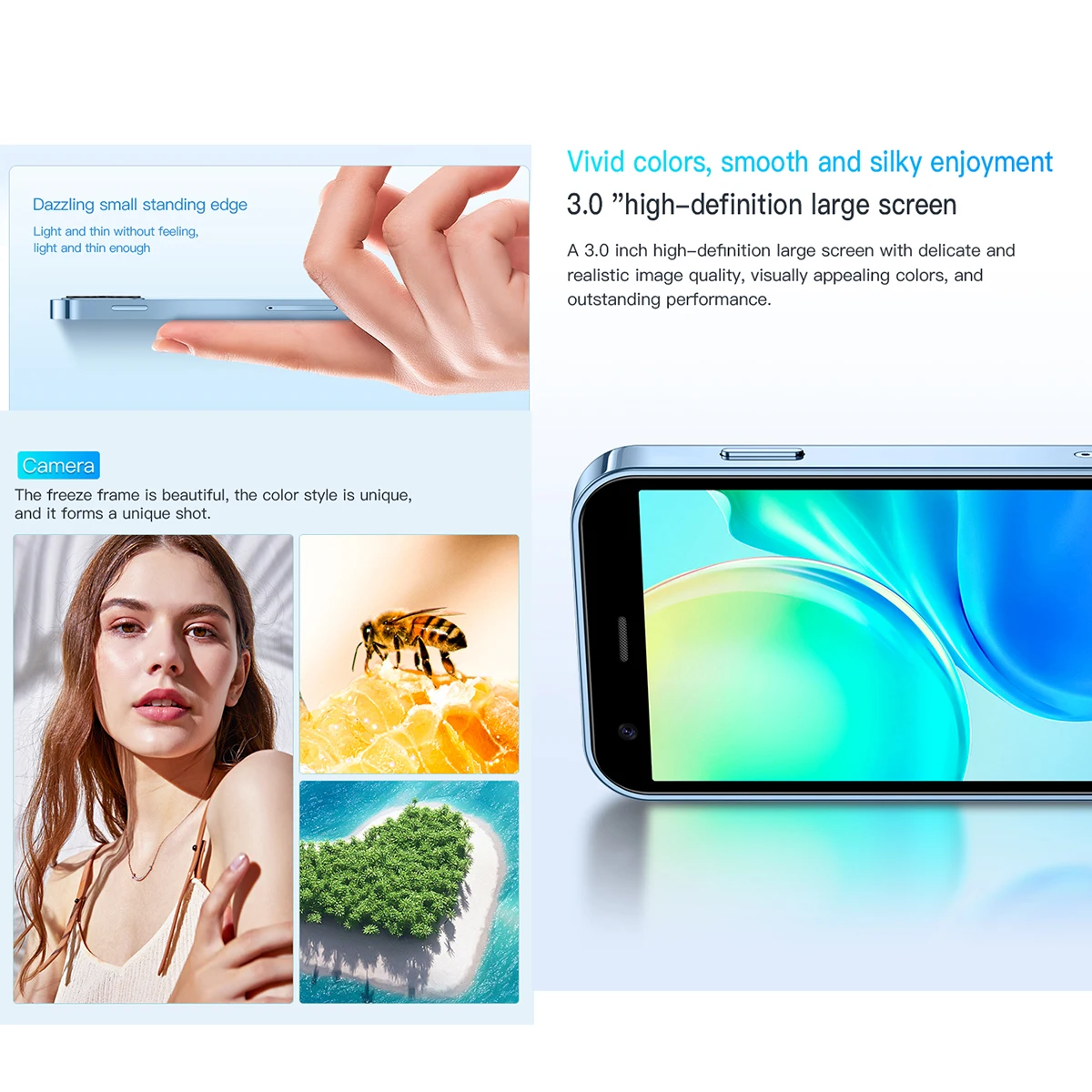 SOYES XS15 Mini smartphone Android de 3,0 polegadas, telefone Dual SIM 3G, 2 GB de RAM 16 GB de ROM, telefone pequeno compacto