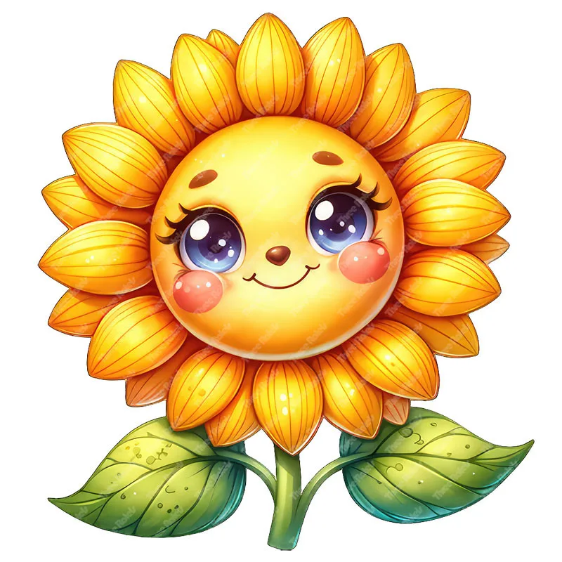 Three Ratels CD211 Cartoon Sunflower Doll Wall Stickers for Children's Bedroom Decoration Funny Car decals view 6