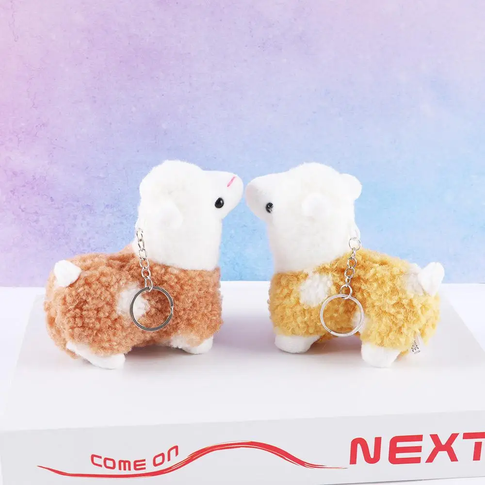 Ornaments Bag Pendants Horse Birthday  Stuffed  Alpaca  Keychains Key Chain   Animals Keyrings