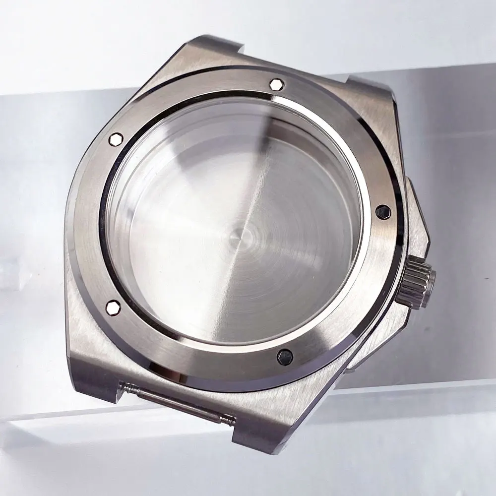 Caja de reloj de buceo de zafiro de 40mm compatible con movimiento NH35 NH36 NH34 pulsera para hombre banda de goma 200m reemplazo de reloj impermeable