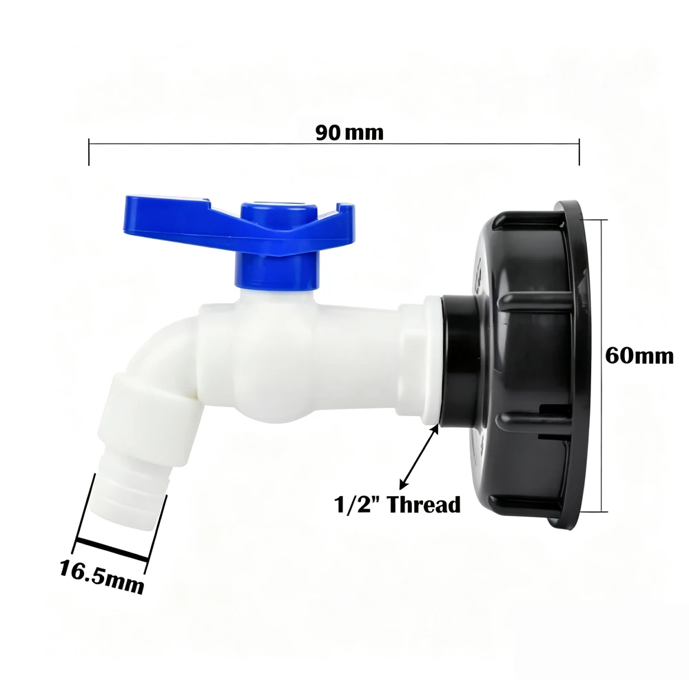 IBC Tank Tap Adapter Valve Coarse Thread Garden Quick Connect Valves 1/2'' 3/4'' Water Coupling Garden Hose Faucet Connector