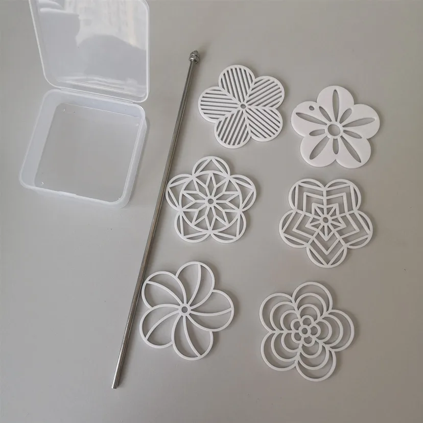 diy Kaleidoscope soap acrylic pull through soap shapers six flower plates with a rod