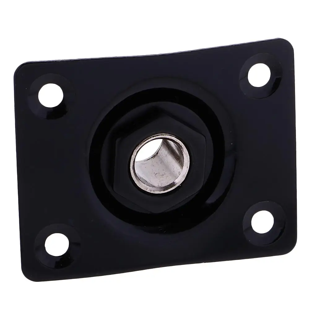 Standard Rectangle Jack Black Output Plate for Electric Guitar Bass Instrument Replacement