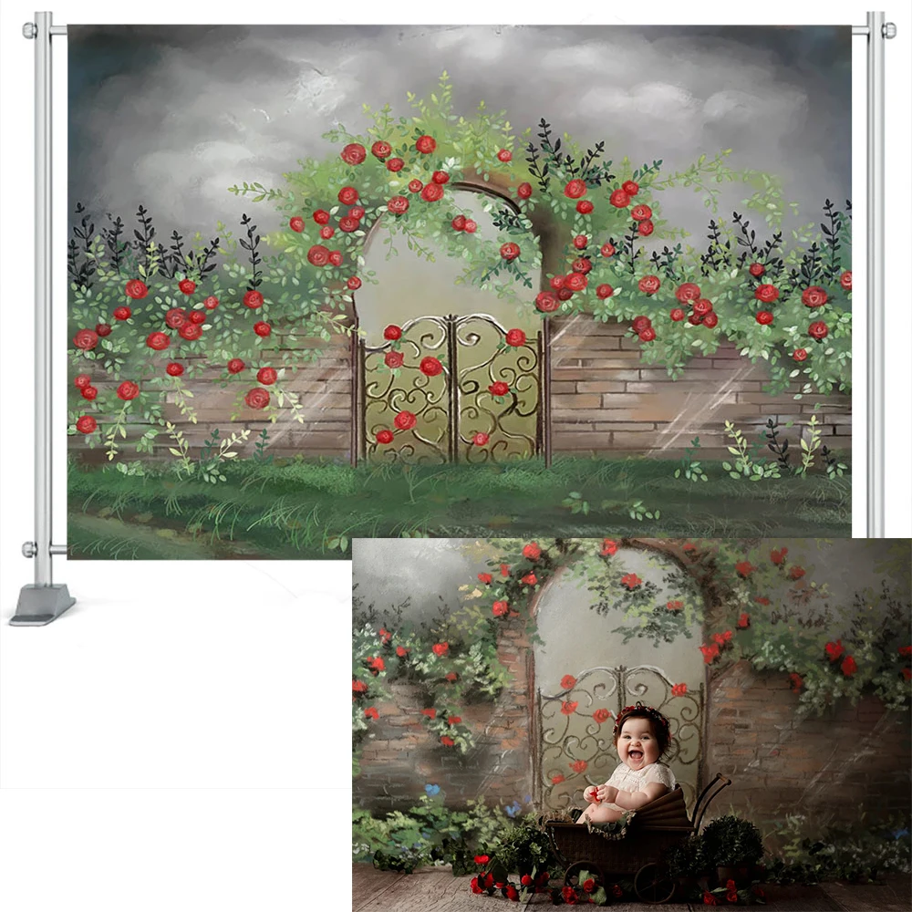 Mocsicka finestra erba porta fondali ritratto a tema fotografia stampato sfondo Prop matrimonio bambini compleanno bambino sfondo