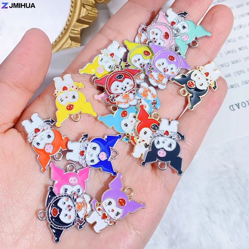 15pcs Cute Enamel Cartoon Anime Charm For Jewelry Making Supplies DIY Charm Earrings Pendant Necklaces Accessries